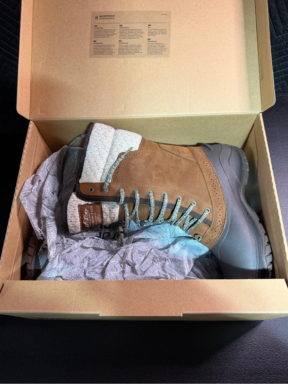 The North Face Women's Brown and Gray Cold-Weather Lace-Up Boots